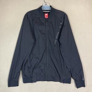 Nike Jacket Mens M Black Sportswear Hypermesh Varsity Athletic Full Zip